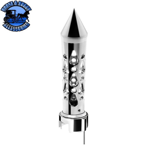 Brooklyn Style Spike Gearshift Knob With LED 13/15/18 Speed Adapter - Chrome/Purple LED SHIFTER Black