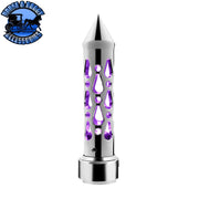 Brooklyn Style Spike Gearshift Knob With LED 13/15/18 Speed Adapter - Chrome/Purple LED SHIFTER Gray