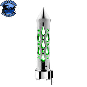 Brooklyn Style Spike Gearshift Knob With LED 9/10 Speed Adapter - Chrome/Green LED SHIFTER Gray