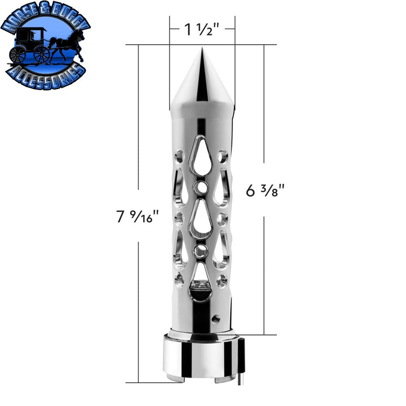 Brooklyn Style Spike Gearshift Knob With LED 13/15/18 Speed Adapter - Chrome/Purple LED SHIFTER Gray