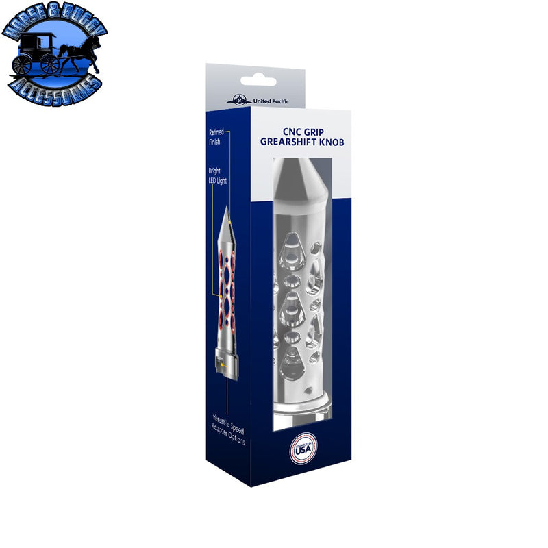 Brooklyn Style Spike Gearshift Knob With LED 13/15/18 Speed Adapter - Chrome/Purple LED SHIFTER Midnight Blue