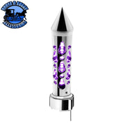 Brooklyn Style Spike Gearshift Knob With LED 9/10 Speed Adapter - Chrome/Purple LED SHIFTER Midnight Blue