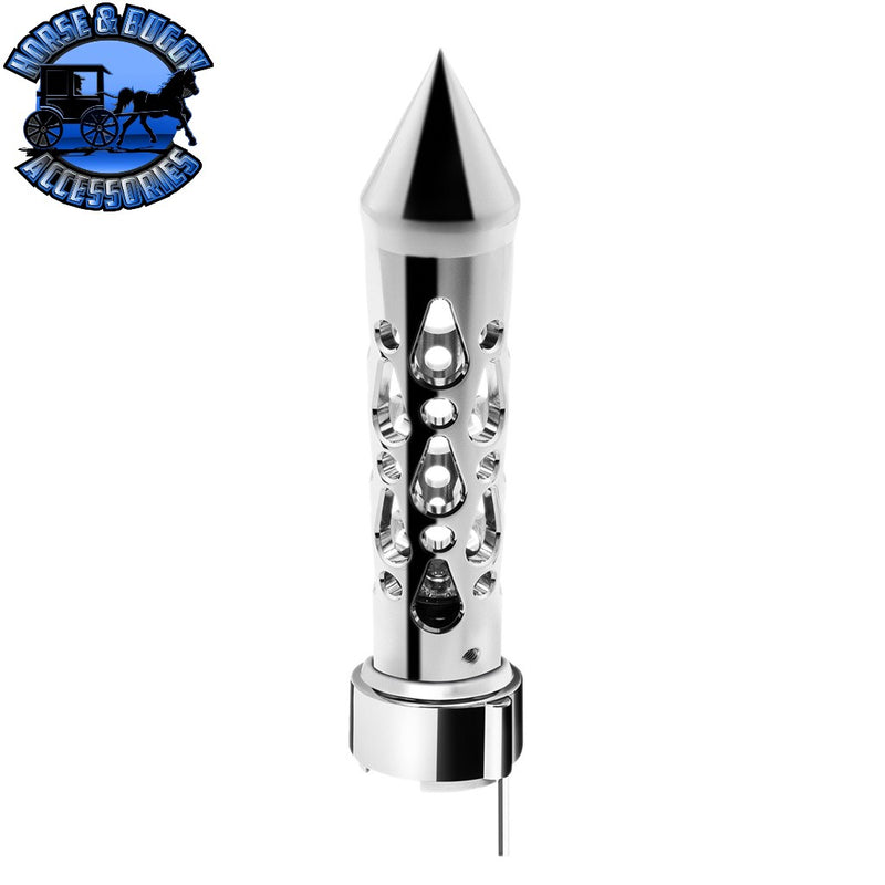 Brooklyn Style Spike Gearshift Knob With LED 9/10 Speed Adapter - Chrome/Purple LED SHIFTER Black