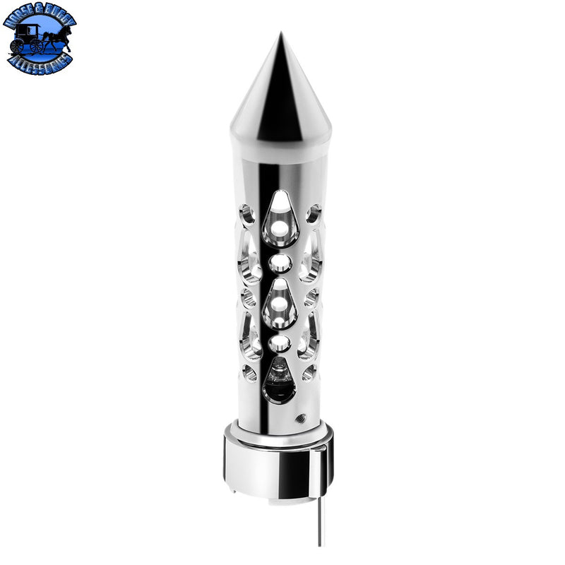 UP-71217 Brooklyn Style Spike Gearshift Knob With LED 9/10 Speed Adapter - Chrome/Purple LED