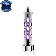 Brooklyn Style Spike Gearshift Knob With LED 9/10 Speed Adapter - Chrome/Purple LED SHIFTER Gray