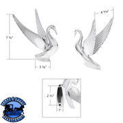 Die-Cast Swan Hood Ornament - Matte Black hood ornament Light Gray