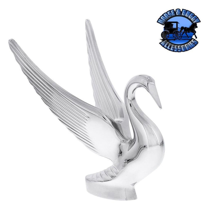 Die-Cast Swan Hood Ornament - Chrome #72001 hood ornament Light Gray