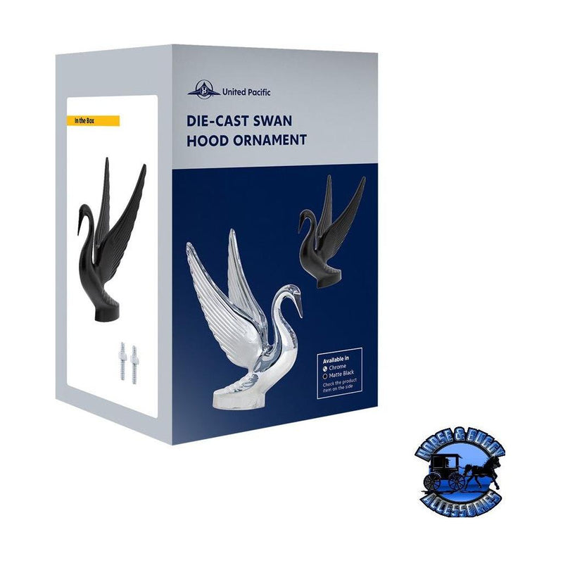 Die-Cast Swan Hood Ornament - Chrome #72001 hood ornament Gray