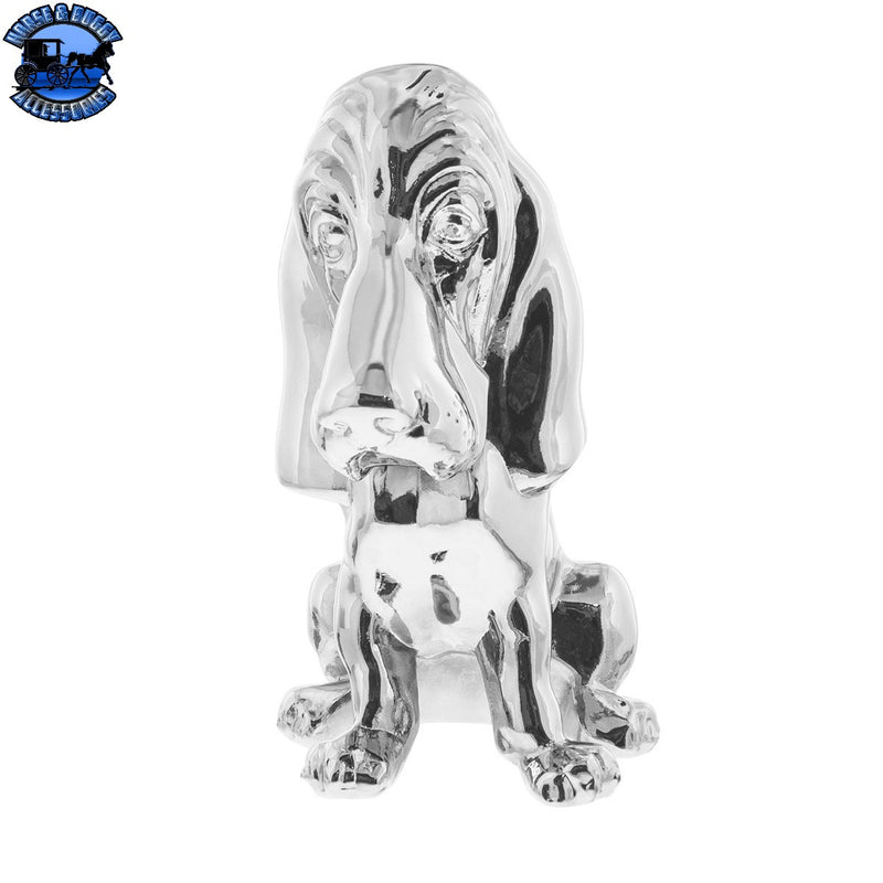 UP-72003 Die-Cast Bassett Hound Hood Ornament - Chrome