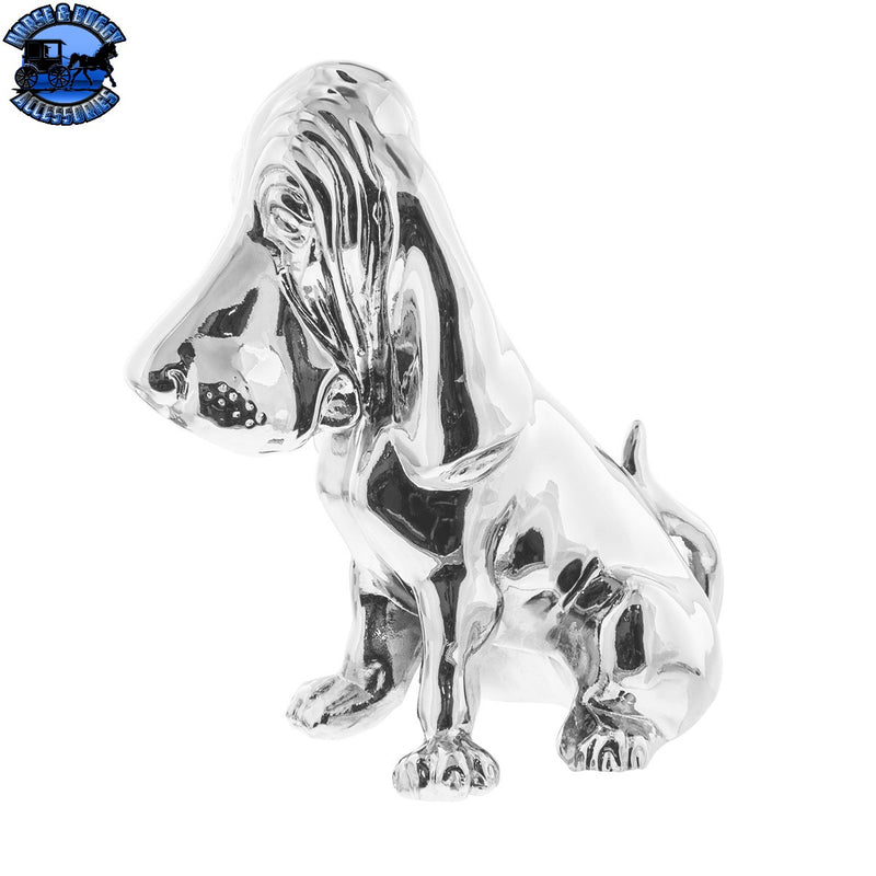UP-72003 Die-Cast Bassett Hound Hood Ornament - Chrome