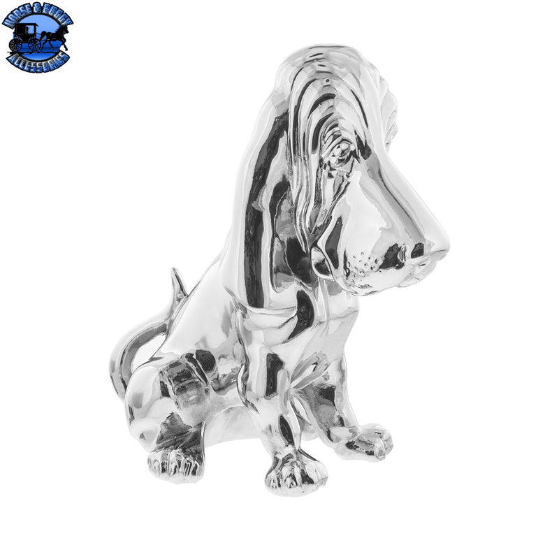 UP-72003 Die-Cast Bassett Hound Hood Ornament - Chrome