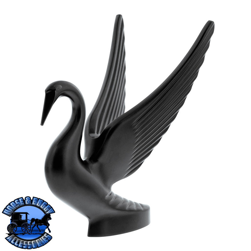 Die-Cast Swan Hood Ornament - Matte Black hood ornament Dark Slate Gray