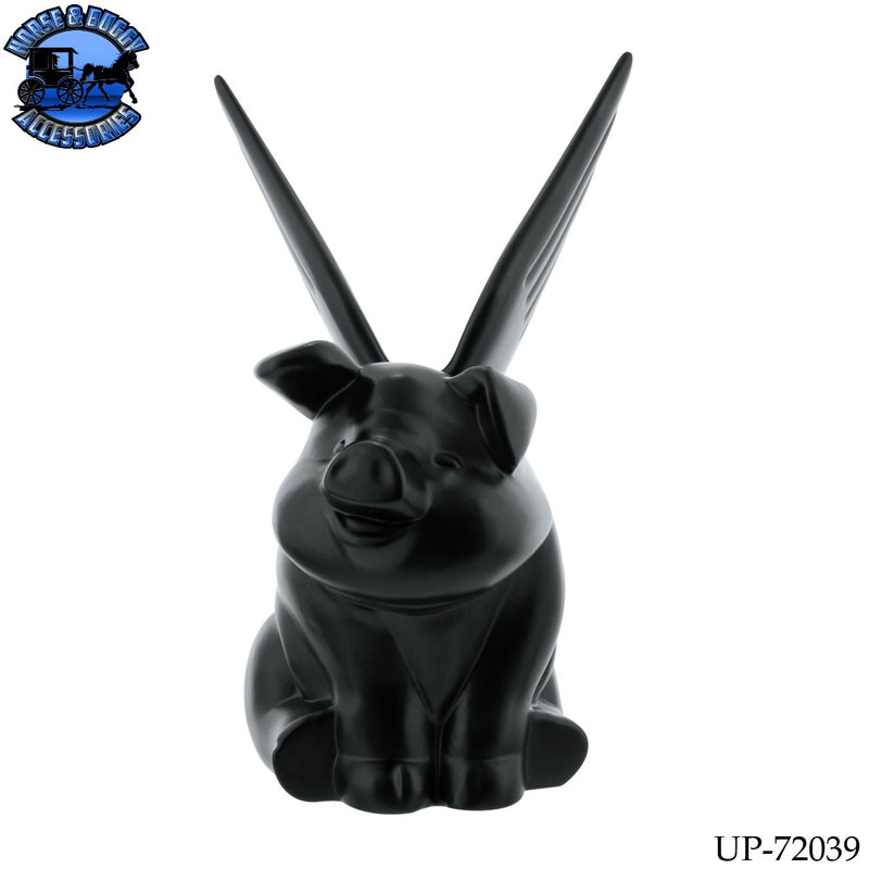 Die-Cast Sitting Pig With Wing Hood Ornament (Choose Finish)