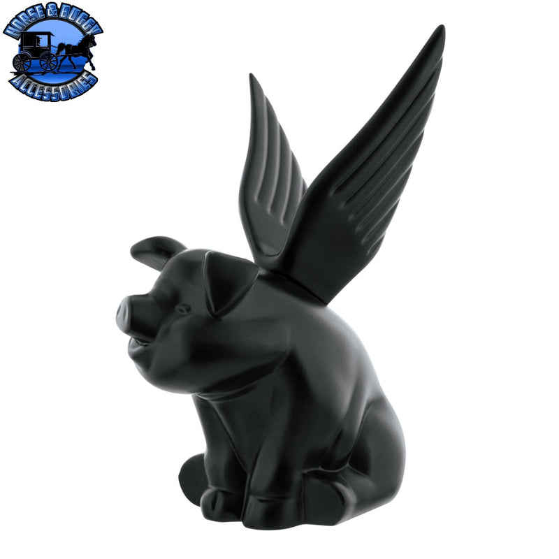 Die-Cast Sitting Pig With Wing Hood Ornament (Choose Finish)