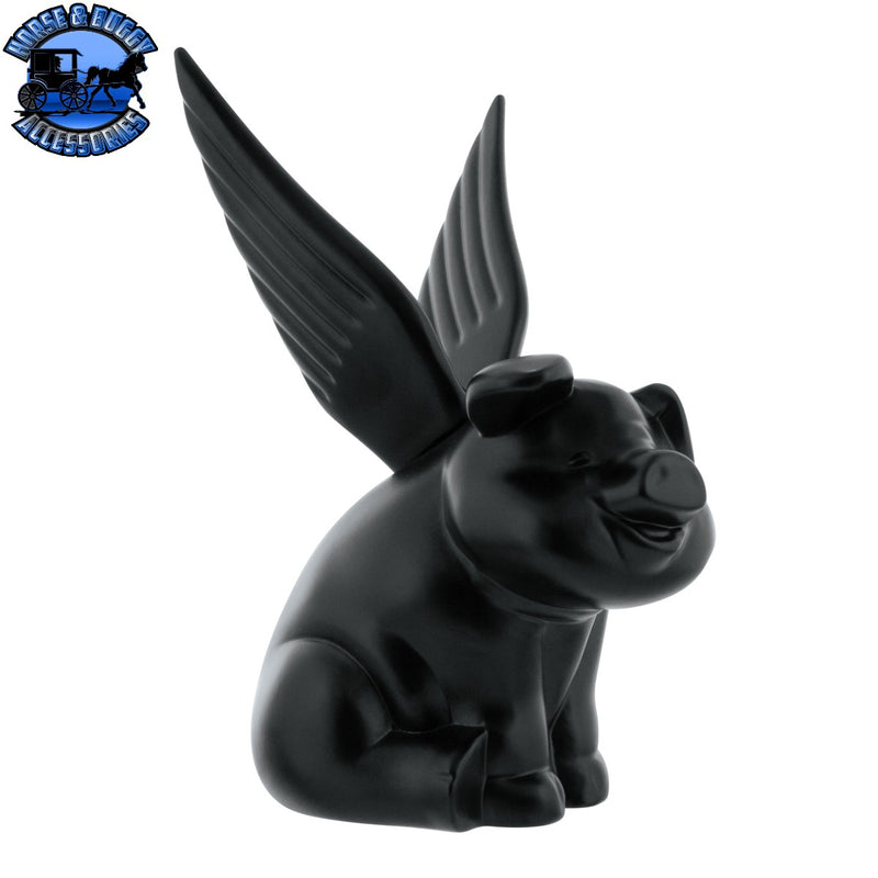 Die-Cast Sitting Pig With Wing Hood Ornament (Choose Finish)