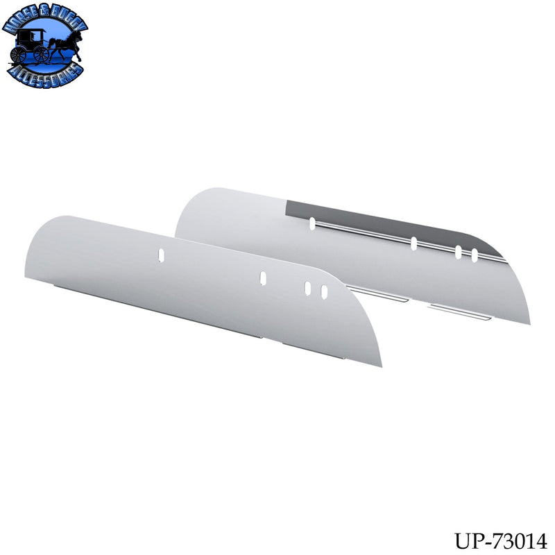 UP-73014 430 Stainless Steel 5" Chop Top Window Trim For 2005+ Peterbilt Trucks With Door Mounted Mirror (Pair)