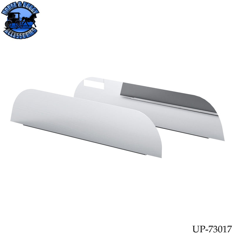 UP-73017 430 Stainless Steel 6" Chop Top Window Trim For Peterbilt Trucks With Cab Mounted Mirror (Pair)