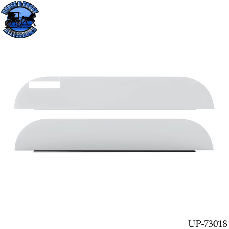 UP-73018 430 Stainless Steel 5" Chop Top Window Trim For 2006+ Peterbilt Trucks With Convex Mirror (Pair)