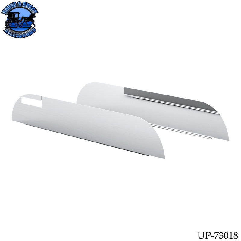 UP-73018 430 Stainless Steel 5" Chop Top Window Trim For 2006+ Peterbilt Trucks With Convex Mirror (Pair)