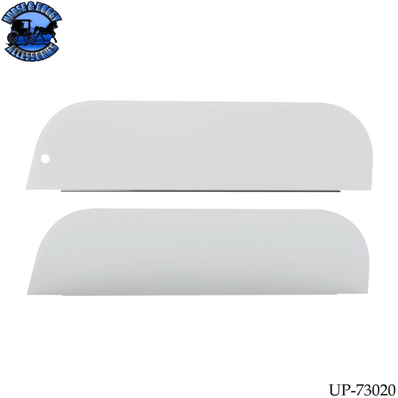 UP-73020 430 Stainless Steel 8" Chop Top Window Trim For 2005+ Peterbilt Trucks With Cab Mounted Mirror (Pair)