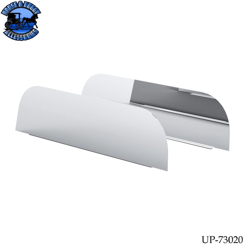 UP-73020 430 Stainless Steel 8" Chop Top Window Trim For 2005+ Peterbilt Trucks With Cab Mounted Mirror (Pair)