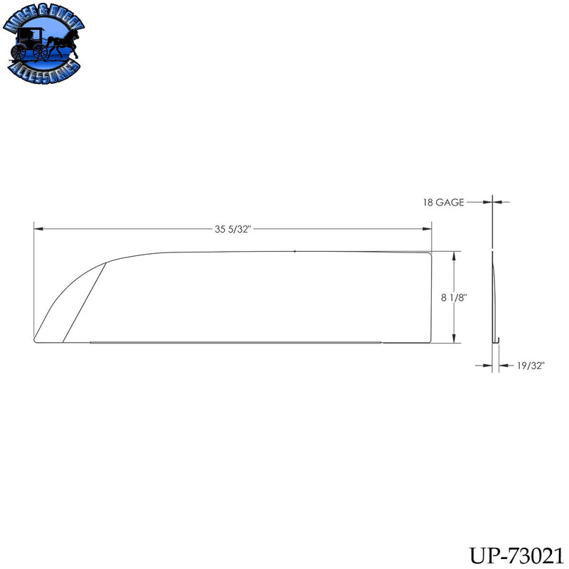 UP-73021 430 Stainless Steel 8" Chop Top Window Trim For 2012-2026 Peterbilt 567 & 579 (Pair)