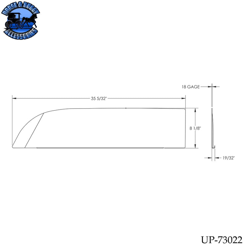 UP-73022 430 Stainless Steel 8" Chop Top Window Trim For 2012-2026 Peterbilt 579 With Convex Mirror (Pair)