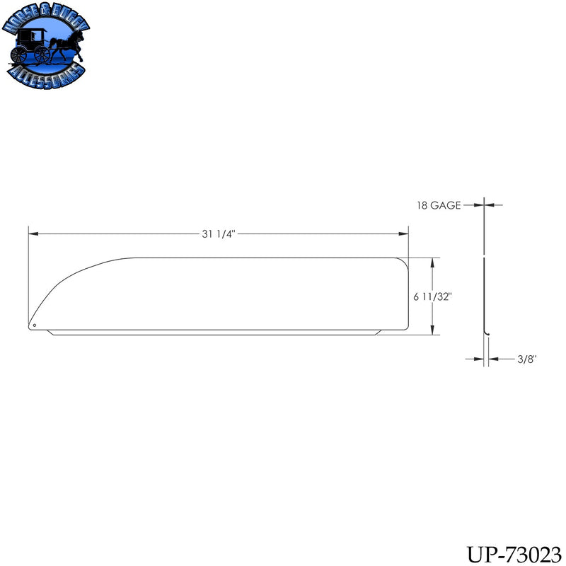 UP-73023 430 Stainless Steel 6" Chop Top Window Trim For 2012-2026 Peterbilt 579 (Pair)