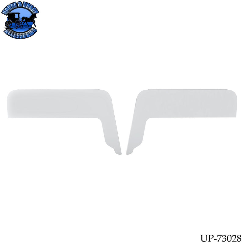 UP-73028 430 Stainless Steel 8" L-Shape Chop Top Window Trim For Kenworth T300, T600, T660, T800 (Pair)