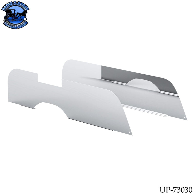 UP-73030 430 Stainless Steel 7" Chop Top Window Trim For 2018-2026 Freightliner Cascadia With Convex Mirror (Pair)