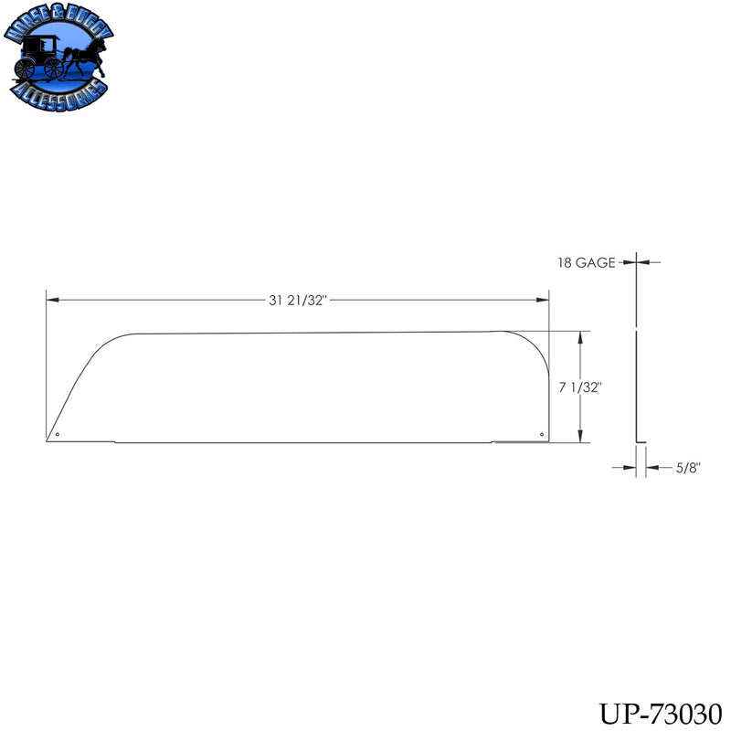 UP-73030 430 Stainless Steel 7" Chop Top Window Trim For 2018-2026 Freightliner Cascadia With Convex Mirror (Pair)