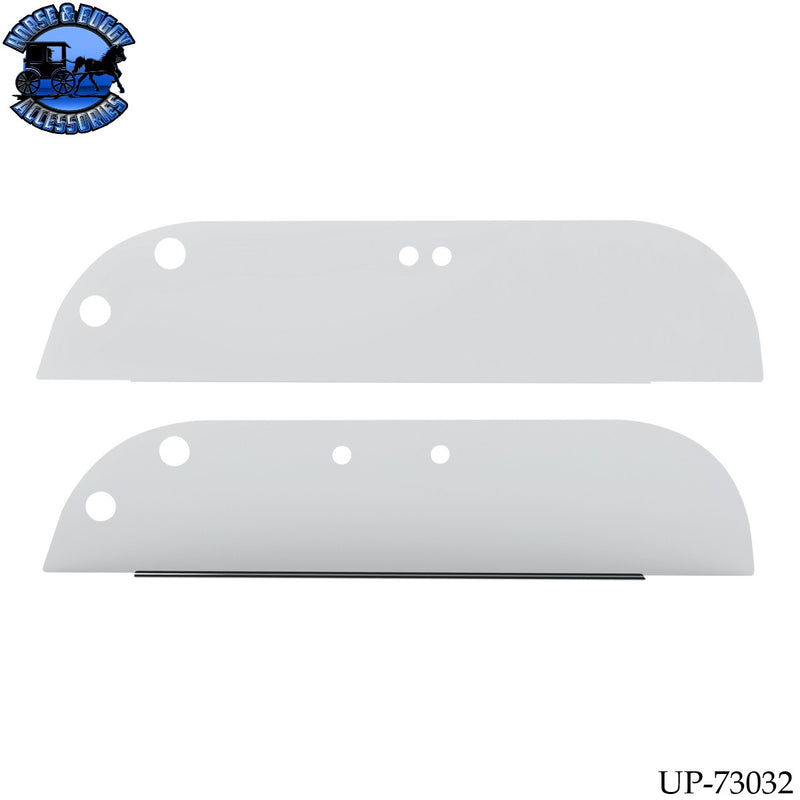 UP-73032 430 Stainless Steel 5" Chop Top Window Trim For 1999+ International 9200, 9400, 9900 (Pair)