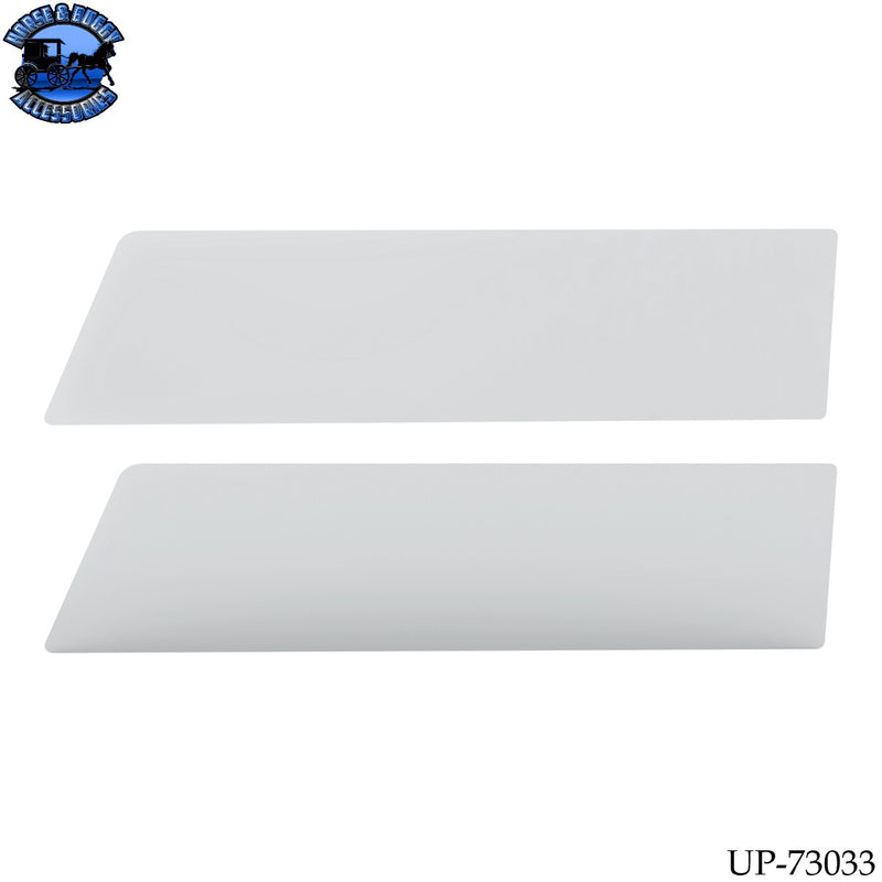 UP-73033 430 Stainless Steel 8" Chop Top Window Trim For 2006-2016 International Prostar With Sealed Vent Window (Pair)
