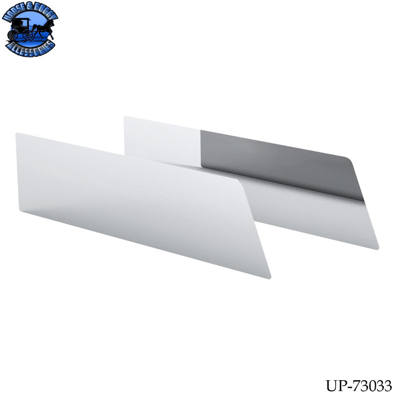 UP-73033 430 Stainless Steel 8" Chop Top Window Trim For 2006-2016 International Prostar With Sealed Vent Window (Pair)