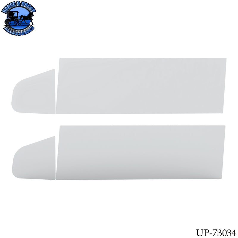 UP-73034 430 Stainless Steel 8" Chop Top Window Trim For 2006-2016 International Prostar With Non-Sealed Vent Window (Pair)