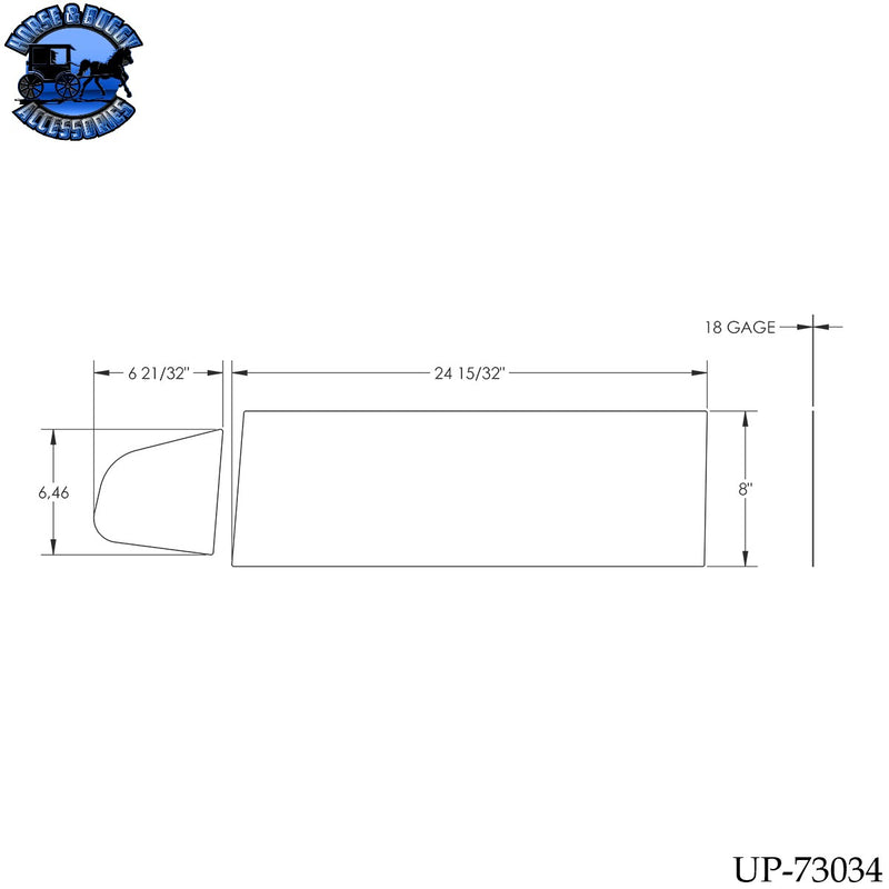 UP-73034 430 Stainless Steel 8" Chop Top Window Trim For 2006-2016 International Prostar With Non-Sealed Vent Window (Pair)