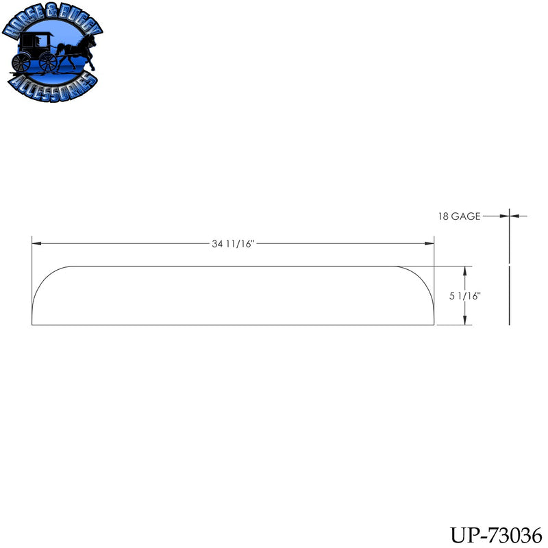 UP-73036 430 Stainless Steel 5" Chop Top Rear Sleeper Window Trim For 2021-2026 Western Star 49X Flat Day Cab
