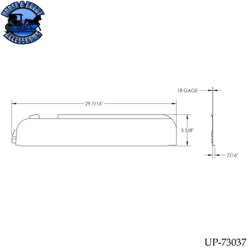 UP-73037 430 Stainless Steel 6" Chop Top Window Trim For Western Star Trucks (Pair)