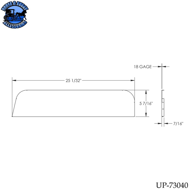 UP-73040 430 Stainless Steel 5" Chop Top Window Trim For 2019+ Mack Anthem, Pinnacle, Vision (Pair)