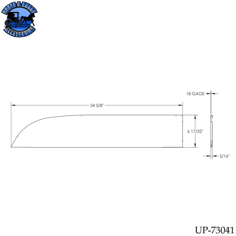 UP-73041 430 Stainless Steel 6.5" Chop Top Window Trim For 2012-2017 Peterbilt 567 & 579 (Pair)