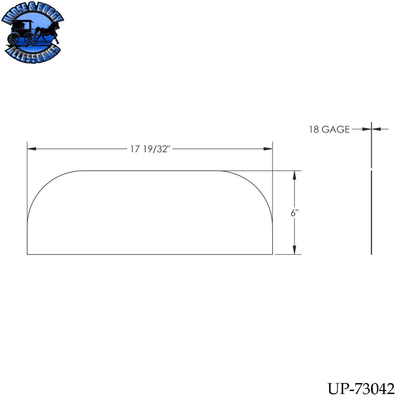 UP-73042 430 Stainless Steel 6" Chop Top Window Trim For 2024-2026 Peterbilt 589 Sleeper Door