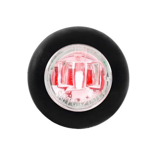 74643 3/4" ROUND MINI RED/CLEAR 1LED HIGH/LOW LIGHT W/GROMMET Black