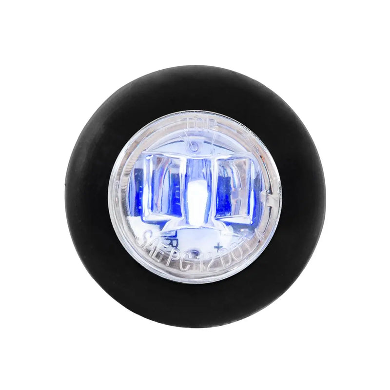 74646 3/4" ROUND MINI BLUE/CLEAR 1LED HIGH/LOW LIGHT W/GROMMET Black