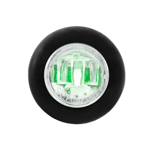 74648 3/4" ROUND MINI GREEN/CLEAR 1LED HIGH/LOW LIGHT W/GROMMET Black