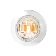 74681 3/4" ROUND MINI AMBER/CLEAR 1LED MARKER LIGHT W/CR. BEZEL Antique White
