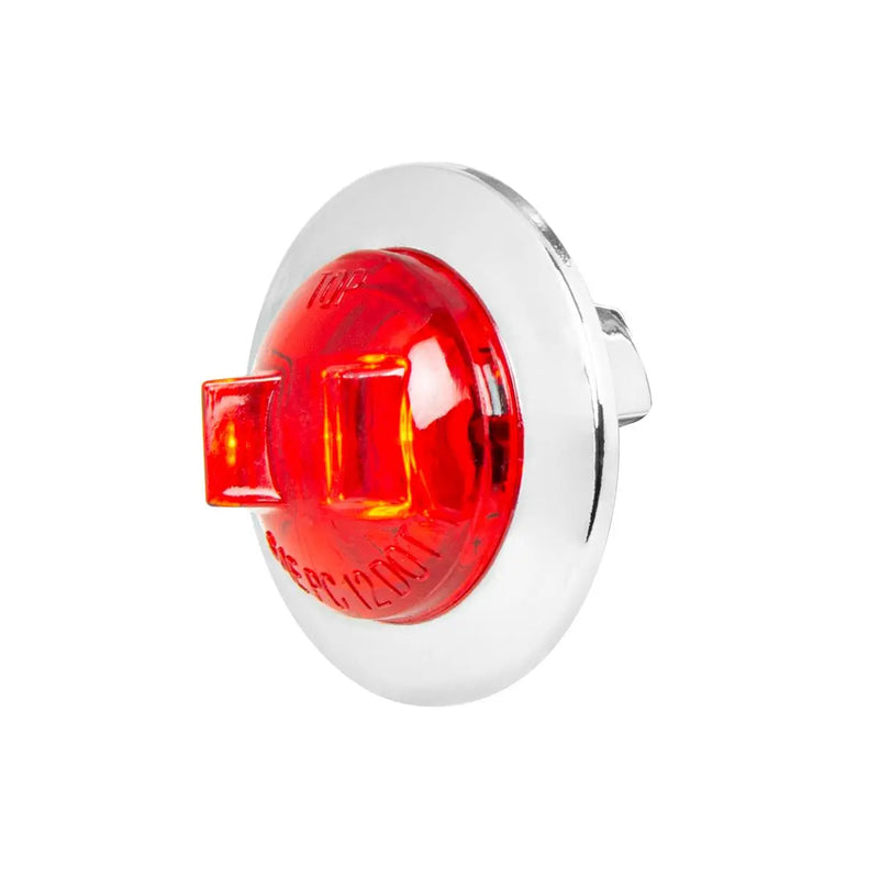 74652 3/4" ROUND MINI RED/RED 1LED HIGH/LOW LIGHT W/CR. BEZEL Antique White