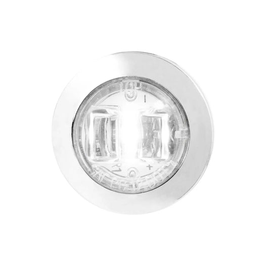 74654 3/4" ROUND MINI WHITE/CLEAR 1LED HIGH/LOW LIGHT W/CR. BEZEL Light Gray