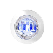 74656 3/4" ROUND MINI BLUE/CLEAR 1LED HIGH/LOW LIGHT W/CR. BEZEL Light Gray