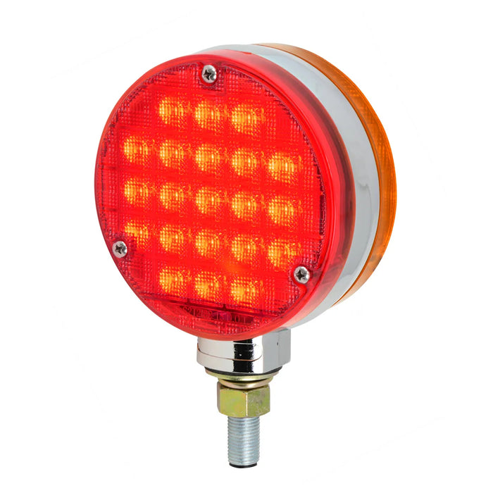 Orange Red 4" SMART DYNAMIC DOUBLE FACE AMBER/RED 21 LED LIGHT, DRIVER SIDE pedestal