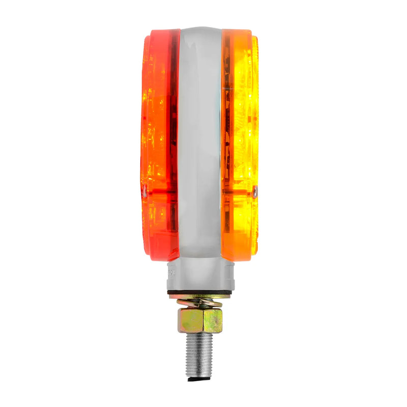 4" SMART DYNAMIC DOUBLE FACE AMBER/RED 21 LED LIGHT, DRIVER SIDE pedestal Gray